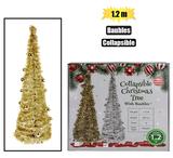 Silver Tinsel Christmas Tree with Silver Baubles