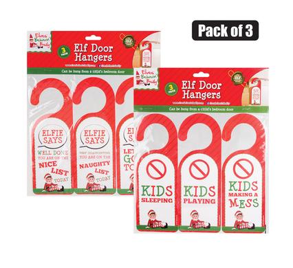 Christmas Elf  Door Hangers 3pc