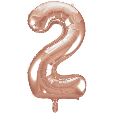 Foil Balloon Number 17" - Rose Gold