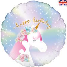 Iridescent Happy Birthday 18" Foil Balloon