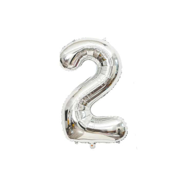 Foil Balloon Number 17" - Silver
