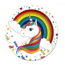 Unicorn Rainbow 9" Round Paper Plates