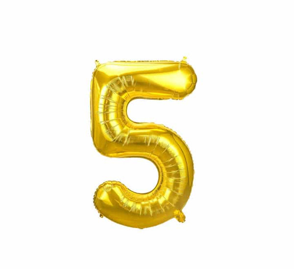 Foil Balloon Number 17" - Gold
