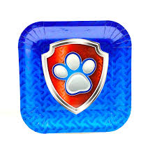 Paw Patrol Blue Square Paper Plates 10pc
