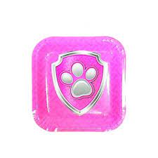 Paw Patrol Pink Square Paper Plates 10pc