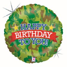 Camo Happy Birthday 18" Foil Balloon