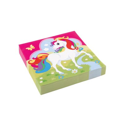 Unicorn with Rainbow Serviettes 20pcs