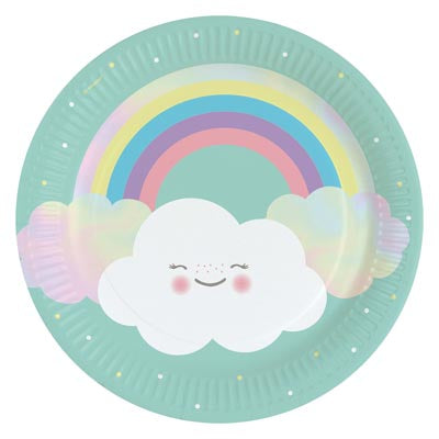 Rainbow & Clouds 9" Round Plates