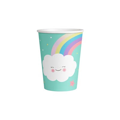 Rainbow & Clouds Paper Cups 8pcs