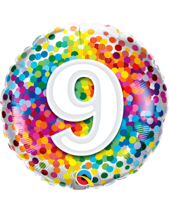 Foil Balloon Round 18" Age/Milestones - 9's