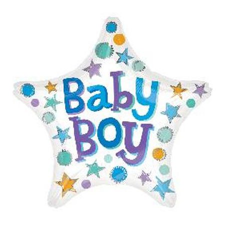 Baby Boy Star Foil Balloon 18in