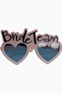 Bride Team Light Pink Heart Glasses