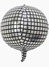 Disco Foil Orbz Silver Balloon