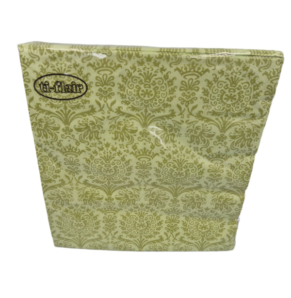 Ti Flair Fine Damask Green Serviettes
