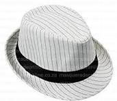 Fedora Mafia Hat White with Black Pinstripe