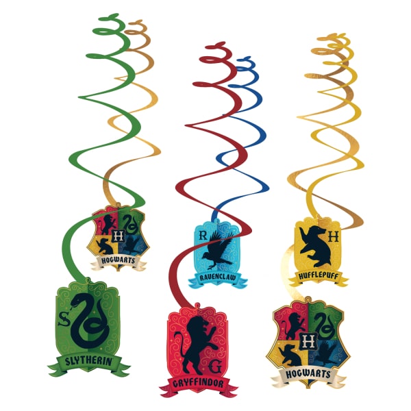 Harry Potter Houses 6 Swirl Decorations