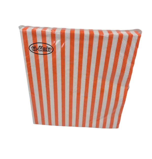 Ti Flair Klassik Streifen Orange Serviettes