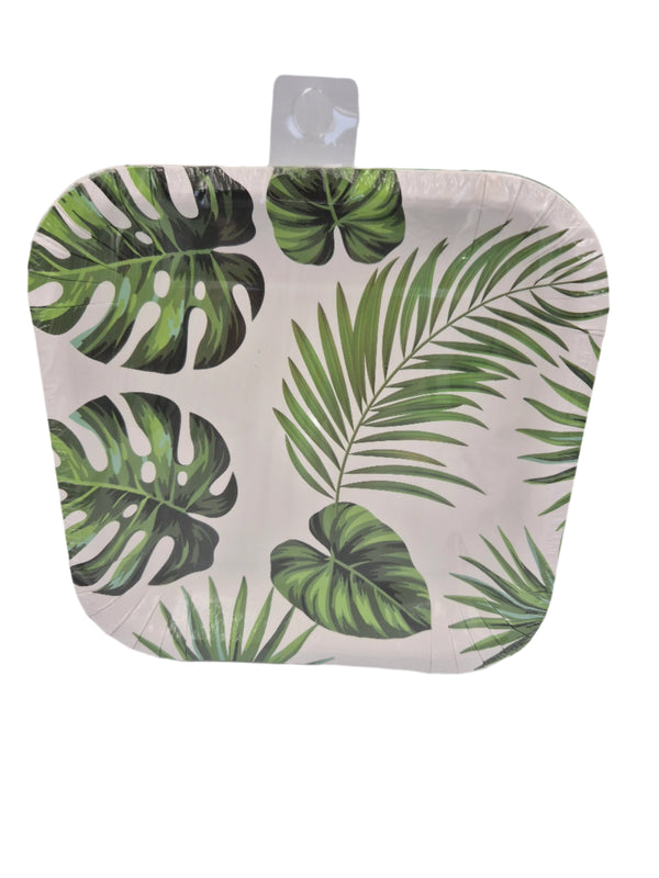Monster Leaf Paper Plate Square 7"