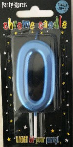 Numbered Candles 7cm - Chrome Dark Blue