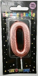 Numbered Candles 7cm - Chrome Rose Gold