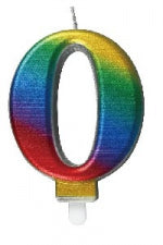 Numbered Candles 7cm - Rainbow