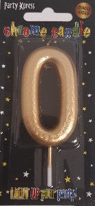 Numbered Candles 7cm - Chrome Gold
