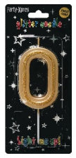 Numbered Candles 7cm - Gold Chrome Glitter