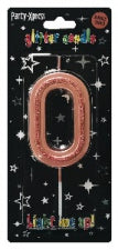 Numbered Candles 7cm - Rose Gold Chrome Glitter