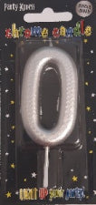 Numbered Candles 7cm - Chrome Silver