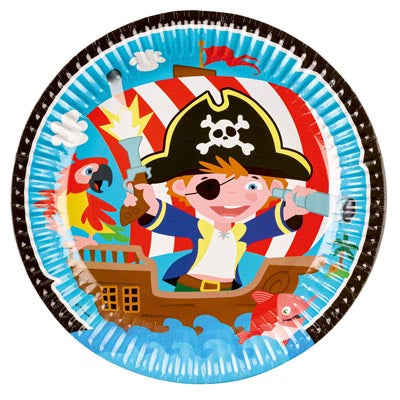 Pirate Blue Plates 9" 8pc
