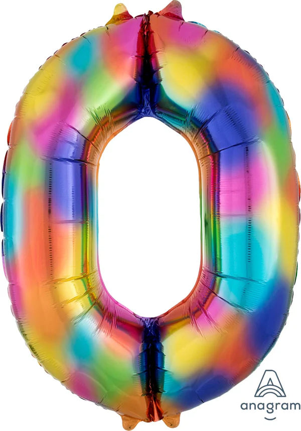 Foil Balloon Number 40/42" - Rainbow