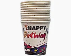 Racing Paper Cups Happy Birthday