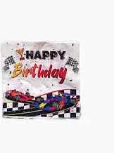 Serviettes Racing Happy Birthday