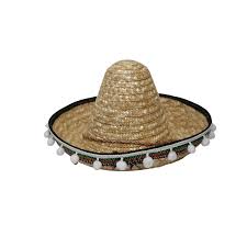Mexican Straw Hat Natural or Dark Blue