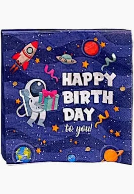 Space Astronaut Happy Birthday Serviettes 20's
