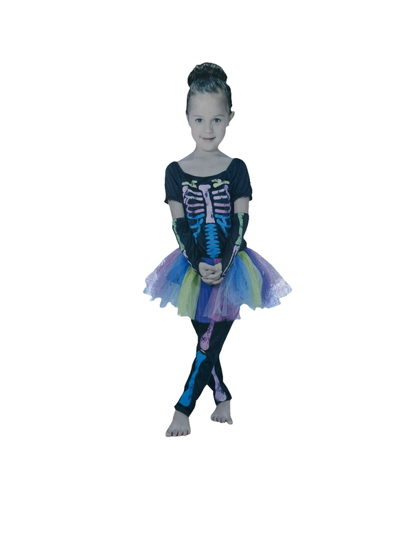 Skeleton Colourful 7-9 Yrs Costume