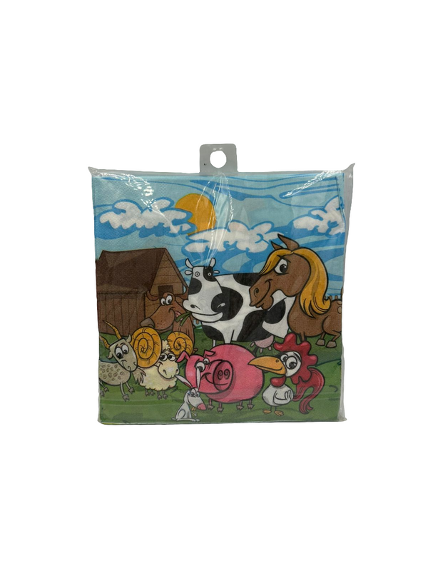Farm Animal Serviettes 20pc