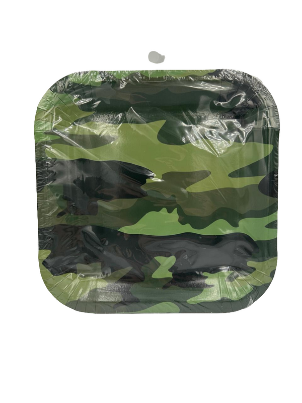 Camo Paper Plates Square