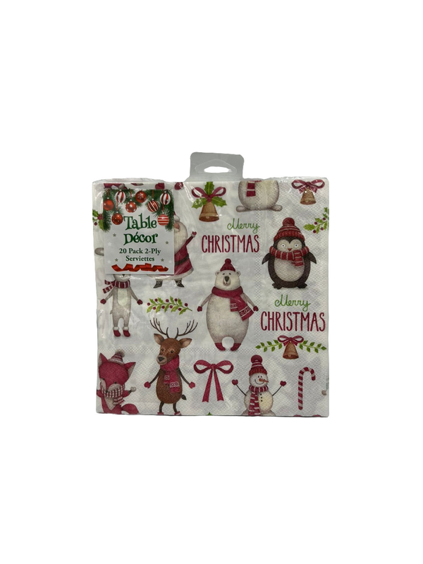 Reindeer,Snowman and Penguin Serviettes