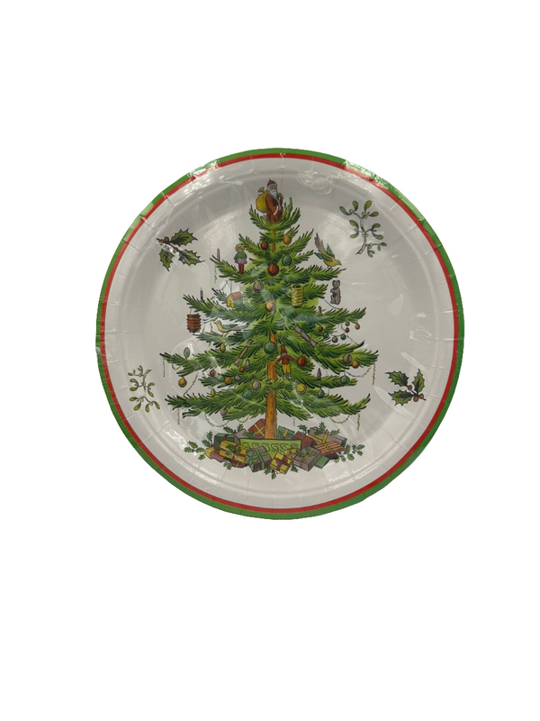 Christmas Tree Round Paper Plates
