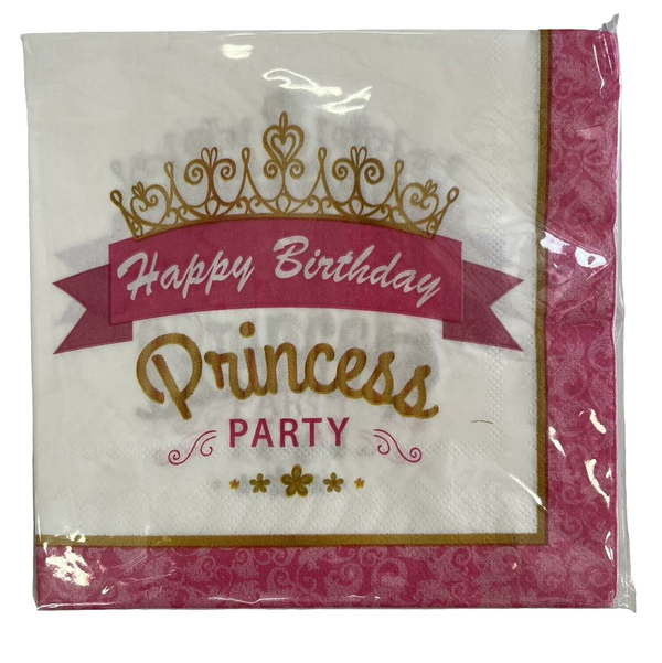 Happy Birthday Princess Serviettes 20pc