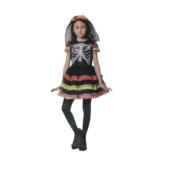 Day Of The Dead 8-10 Yrs Costume