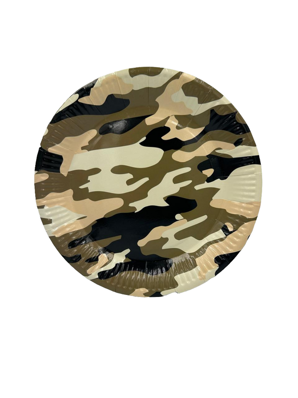 Camo Paper Plates Round 9"