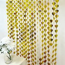 Foil Fringe Heart Party Curtain +- 1.2x2m