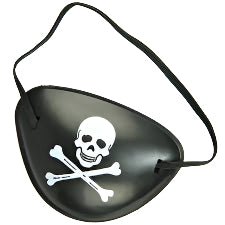 Pirate Eye Patch with Clip On Silver Earing