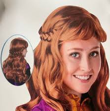 Brownish Orange Wig with Plait & Fringe